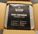 Food Storage Lunch Containers 3 Conpartments 32 oz Reusable Black 10 Count