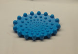 Blue 3 1/2"x 5" Oval with Bubbles Bar Soap Dish Flexible Plastic