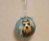 Schnauzer, Cropped Christmas Ornament Shatter Proof Ball 2.75" Diameter