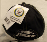 Navy Freedom Fighter Headwear Black Hat Hook and Loop Closure by CSI
