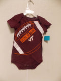 NCAA Virginia Tech Hokies Maroon Football Image Bodysuit Size 18 MGen2