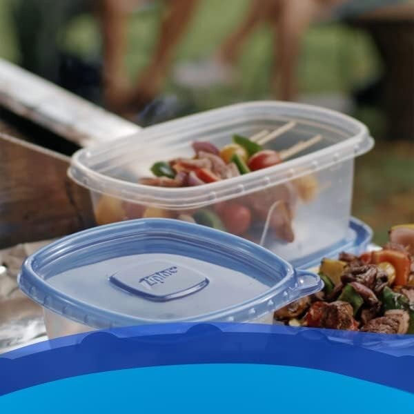 Lot of 3 Ziploc Smart Snap Leak Proof 2.25 cup Deep Rectangle Storage Containers
