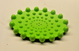 Lime Green 3 1/2"x 5" Oval with Bubbles Bar Soap Dish Flexible Plastic