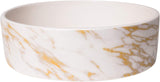 Park Life Designs White Gold Marbled Medium Pet Bowl 6-1/4 in Diameter 14005