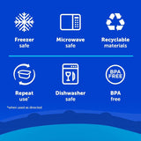 Lot of 2 Ziploc Smart Snap Leak Proof 3 Compartment Rectangle Storage Containers