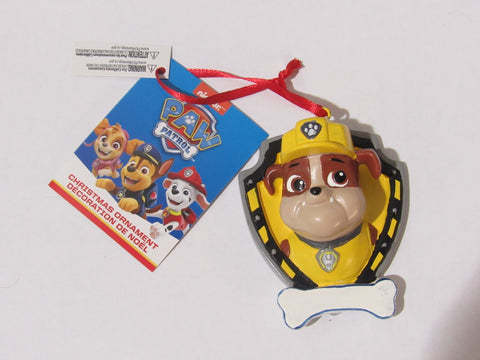 Paw Patrol Rubble on Shield Personalized Christmas Tree Ornament Kurt S. Adler