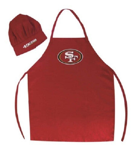 NFL San Francisco 49ers Team Barbecue Tailgating Apron and Chef's Hat