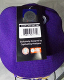 NCAA LSU Embroidered Logo on Purple Knit Beanie Hat by Collegiate Headwear