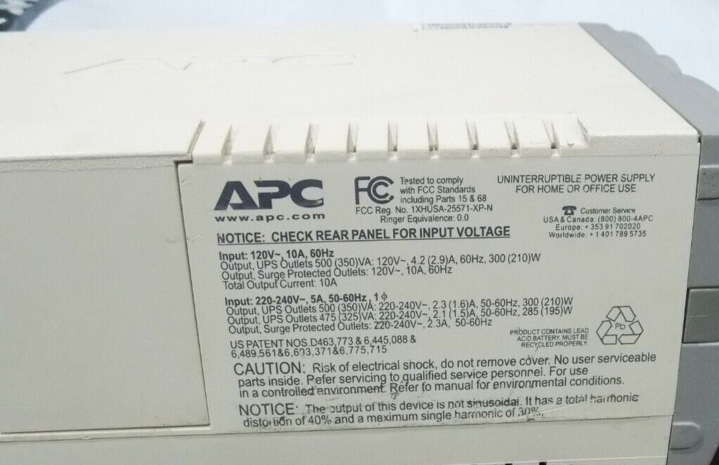 APC Back-UPS CS-500 Uninterruptible Power Supply Black 300W 500VA with Battery