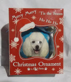 Poodle white Christmas Ornament Shatter Proof Ball 2.75" Diameter