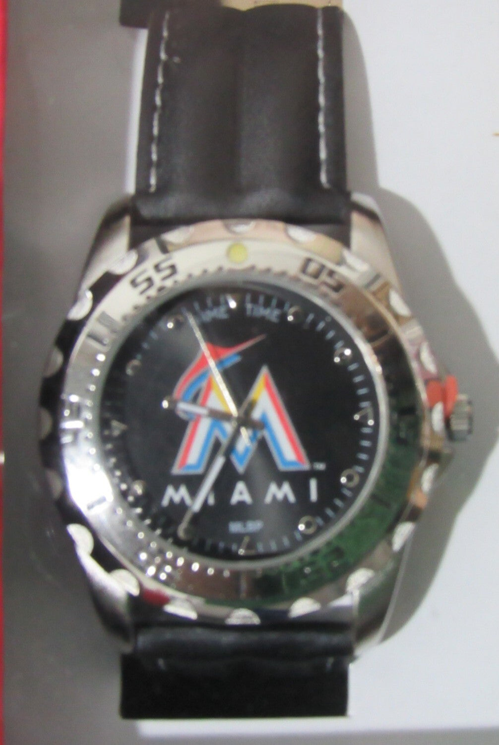 MLB Miami Marlins Baseball Men's Watch Diver Style New Battery Game Time