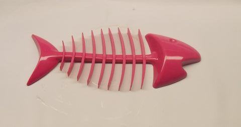 Purple 7 in long Fishbones Bar Soap Dish for a Flat Sloped Sink Edge