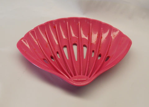 Purple 4.25"x 4" Shell Bar Soap Dish Flexible Plastic