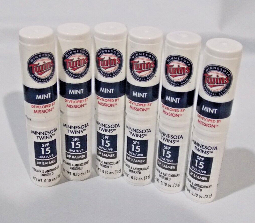 Set of 12 Sealed MLB Minnesota Twins SPF 15 Lip Balm Mission Skincare