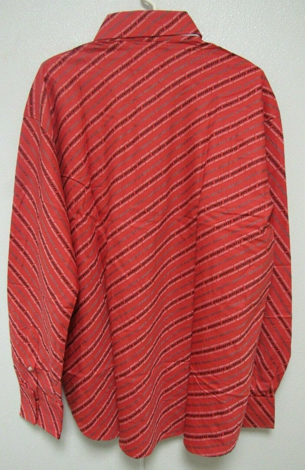 NBA Houston Rockets Red Button Up Dress Shirt Long Sleeve by Headmaster size 3XL