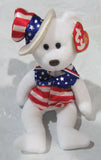 TY Beanie Babies Red White n Blue SAMS w/Hat Plush Bear All have July 4 2003 DOB