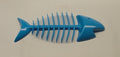 Blue 7 in long Fishbones Bar Soap Dish for a Flat Sloped Sink Edge