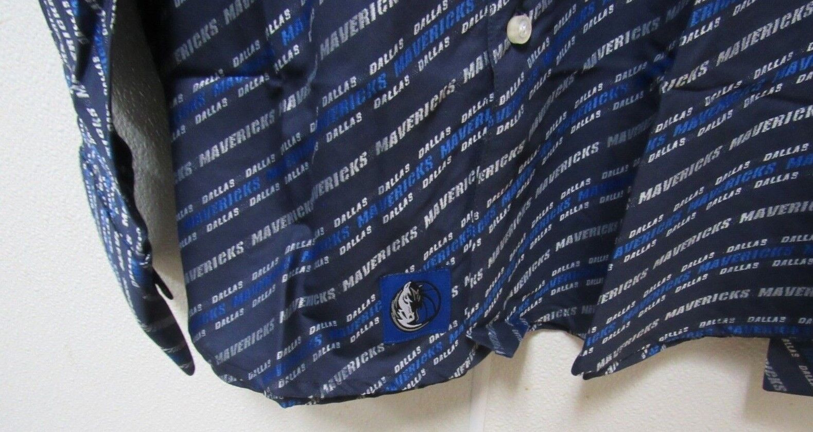 NBA Dallas Mavericks Blue Button Up Dress Shirt Long Sleeve size L by Headmaster