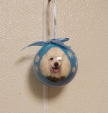 Poodle white Christmas Ornament Shatter Proof Ball 2.75" Diameter