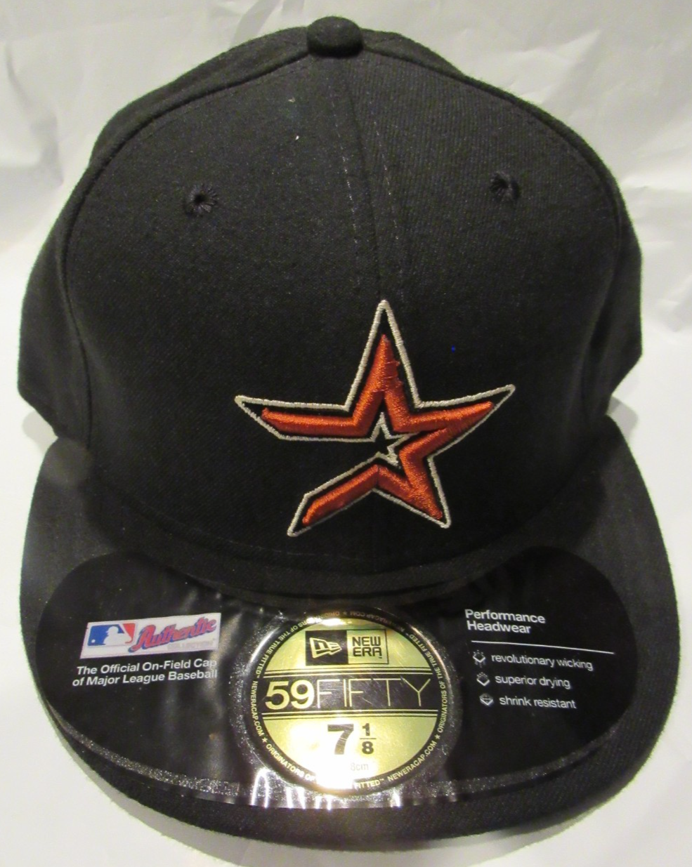 NWT MLB Houston Astros 59FIFTY Fitted Black With Gold Hat Size 7 1/2