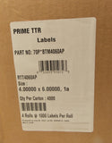 Thermal Transfer 4x6 Labels on 3" Core 4 Rolls Total with a of 4000 Labels