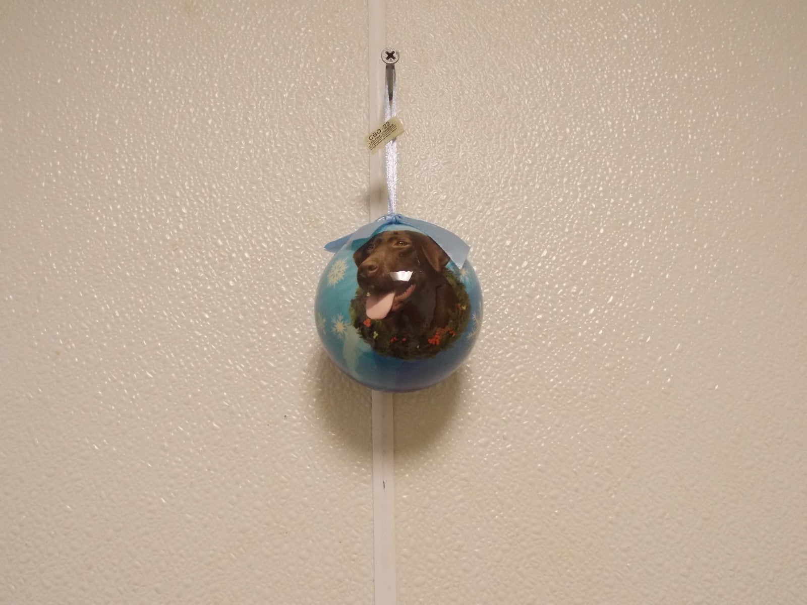 Chocolate Labrador Christmas Ornament Shatter Proof Ball 2.75" Diameter