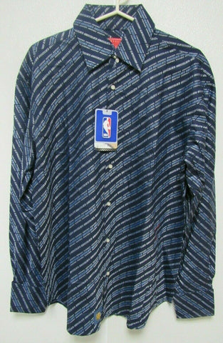 NBA Memphis Grizzlies Blue Button Up Dress Shirt Long Sleeve size XL by Headmaster