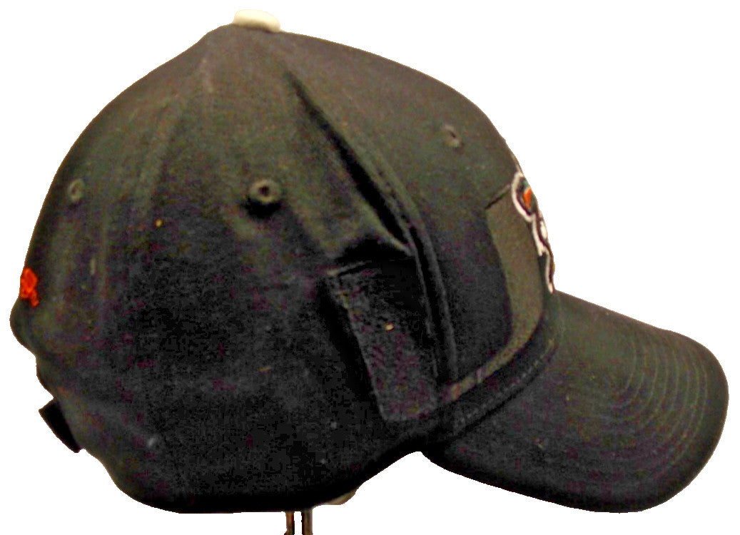NCAA Miami Hurricanes 2019-2024 Secondary Logo on All Black Hat by Signature