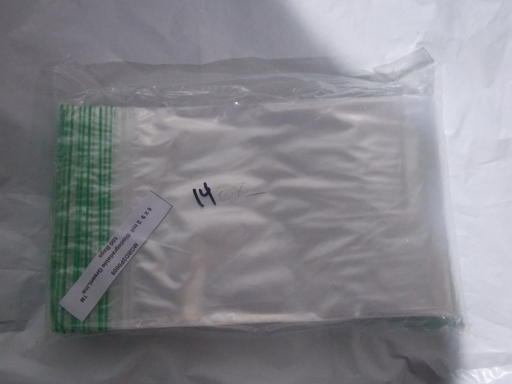 100ct 6" x 9" x 2 mil Clear Biodegradable Zip Lock Bags by Minigrip GreenLine