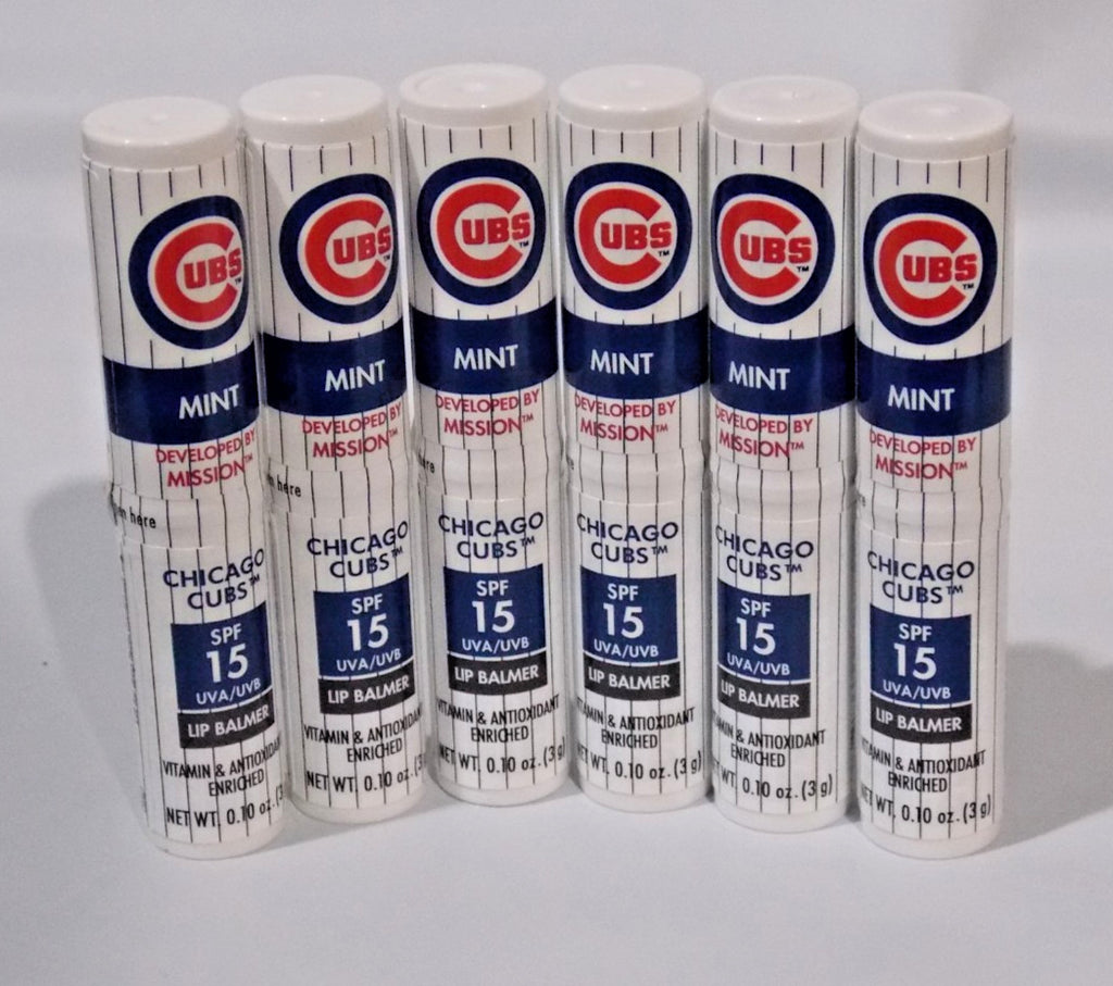 Set of 12 Sealed MLB Chicago Cubs SPF 15 Lip Balm Mission Skincare
