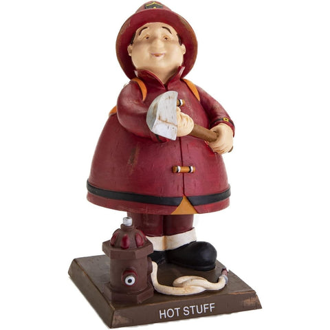 Hot Stuff Firefighter Bobble Head Doll Handprinted by Guyz RUSS