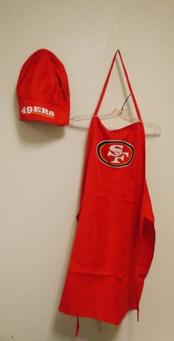 NFL San Francisco 49ers Team Barbecue Tailgating Apron and Chef's Hat