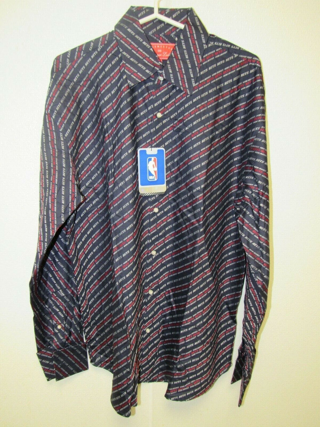 NBA New Jersey Nets Blue Button Up Dress Shirt Size 5XL by Headmaster Designer