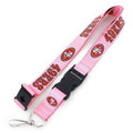 NFL San Francisco 49ers Logo on Pink w/Red Lettering 24" x 1" Lanyard Keychain