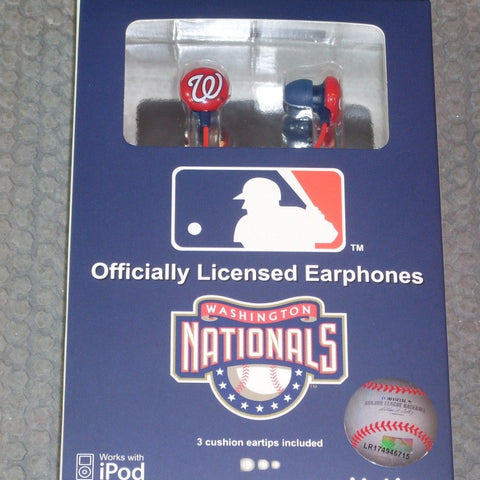 MLB Team Logo Earphones Washington Nationals By iHip