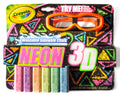 Crayola 3-D Neon Chalk and Glasses Washable Sidewalk 6ct Chalk