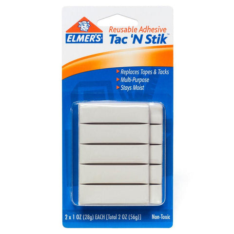 Elmer's Tac 'N Stik Reusable Adhesive Non-Toxic Total Weight 2 oz