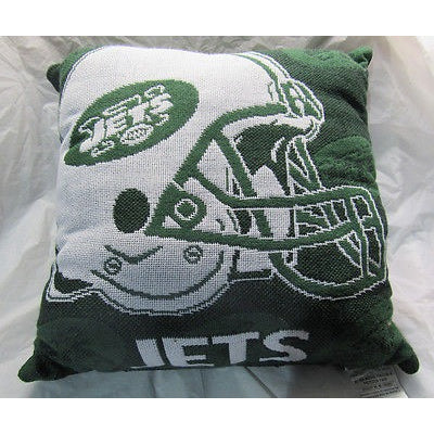 NFL NWT 20x20 JACQUARD PILLOW - NEW YORK JETS - W/NAME