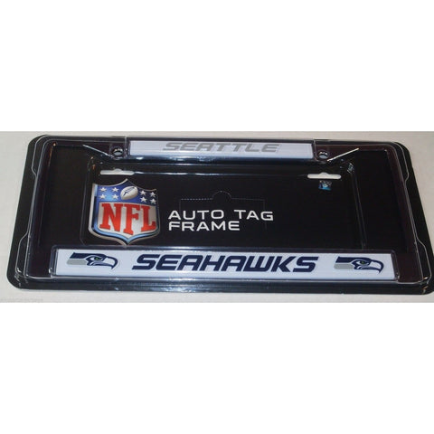 NFL Seattle Seahawks Chrome License Plate Frame 2 Color Letters