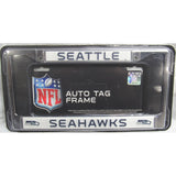 NFL Seattle Seahawks Chrome License Plate Frame Thin Letters