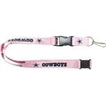 NFL Dallas Cowboys Logo on Pink w/Blue Lettering 24" by 1" Lanyard Keychain
