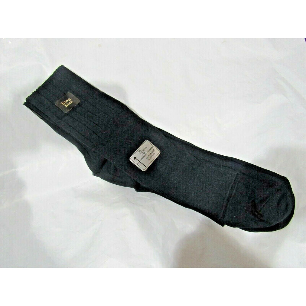 New Vintage PIERRE CARDIN Stripped Navy Blue Nylon Men's Dress Socks Size 13-17