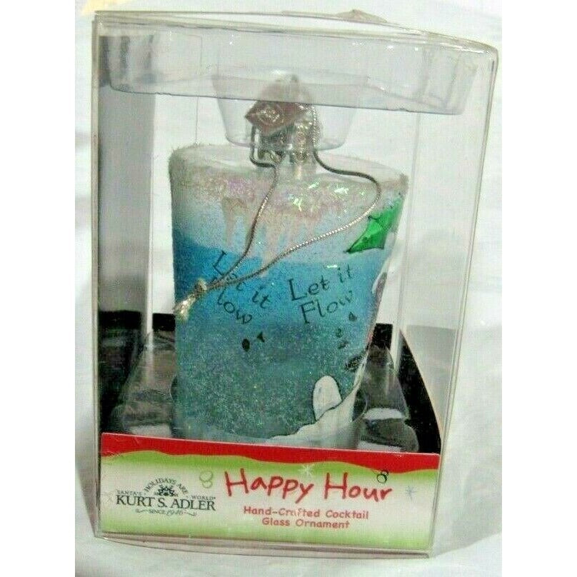 Happy Hour Hand-Crafted Cocktail 2.75" Glass Ornament by Kurt S. Adler