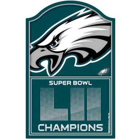 Philadelphia Eagles Super Bowl LII Wooden Sign 11" by 17"
