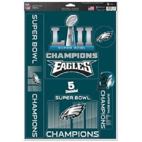 Philadelphia Eagles Super Bowl LII 5-Pack Multi-Use Decals WinCraft