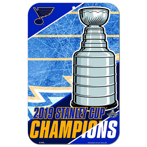 NHL St. Louis Blues 2019 Stanley Cup Champions 10 3/4" by 16 1/2" Wall Sign