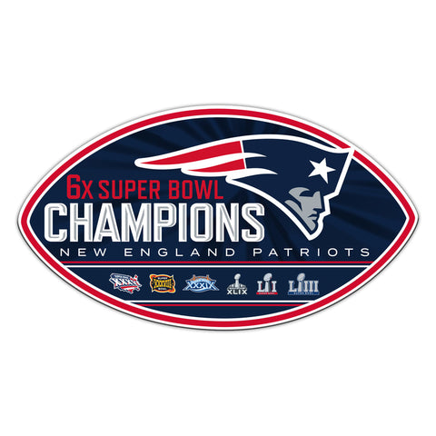 New England Patriots 6x SUPER BOWL CHAMPIONS 12 inch Magnet Super Bowl LIII