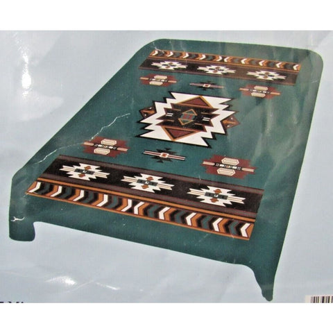 EL TORO "Mint" No. 487 Native American Design Plush Blanket Queen