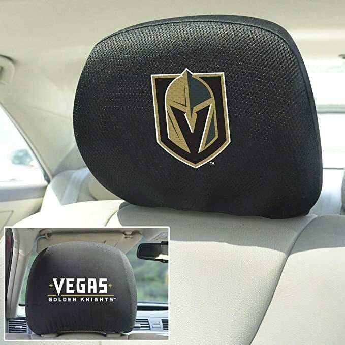 NHL Vegas Golden Knights Embroidered Logo Headrest Covers Set of 2 by Fanmats