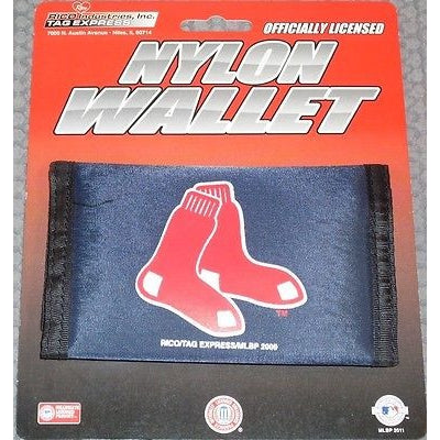 MLB Boston Red Sox Tri-fold Nylon Wallet with Printed 2 Sox Logo